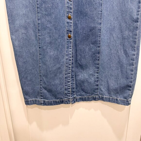 Robbie Bee Vintage 90's 100% Cotton Jean Button Maxi Dress Natural Fibers Boho - Picture 3 of 6